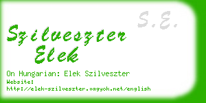 szilveszter elek business card